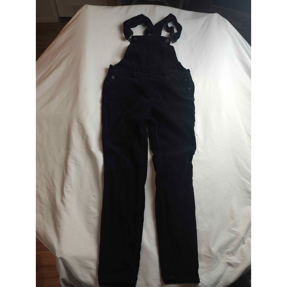 Blue Spice Overalls Pants Womens 7 Juniors Black Corduroy Cabincore Sleeveless